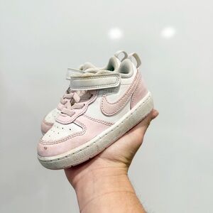 Nike Court Borough Kids Pink and White Sneakers
